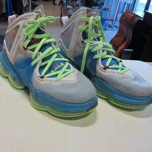 Nike LeBron James 19 Men's 7.5 Dutch Blue/Pomegranate/Lime Shoe's DC9339-400